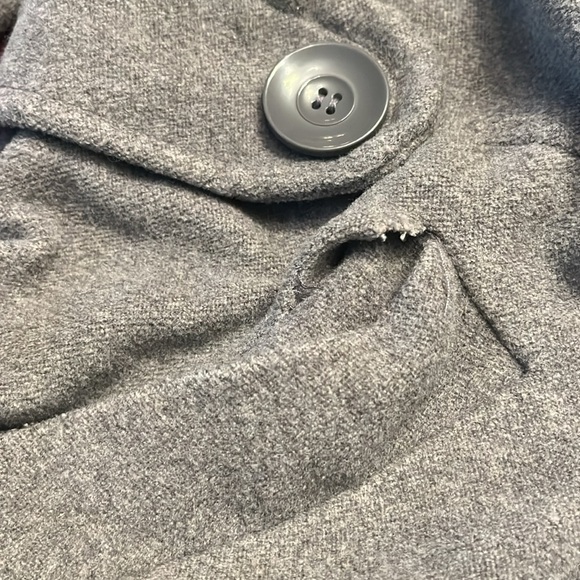 Tulle Anthropologie Cropped Pea Coat Marley Gray Medium - Picture 8 of 11